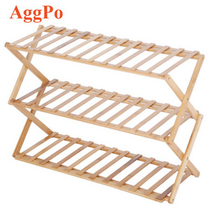 3-Tier Shoe Rack,Bamboo Stackable Shoe shelf Storage Organizer For Entryway, Hallway, and Closet