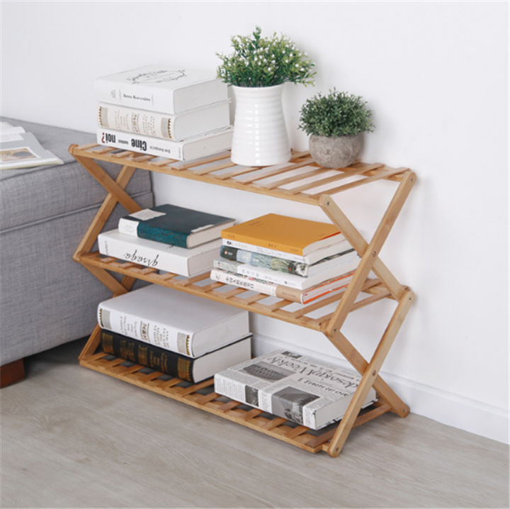 3-Tier Shoe Rack,Bamboo Stackable Shoe shelf Storage Organizer For Entryway, Hallway, and Closet