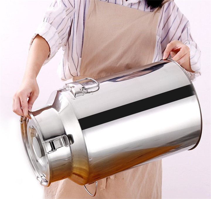 Home Garden Farm Agriculture Heavy Duty Stainless Steel Sealed Tank, Milk Water Wine Liquid Storage Bucket,Milk Transport Can