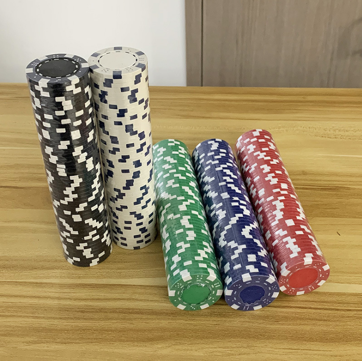 500 Striped Dice Chips Gram Texas Hold 'em Clay Poker Chips 11.5 Gram in Aluminum Case