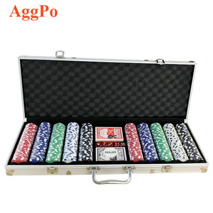 500 Striped Dice Chips Gram Texas Hold 'em Clay Poker Chips 11.5 Gram in Aluminum Case