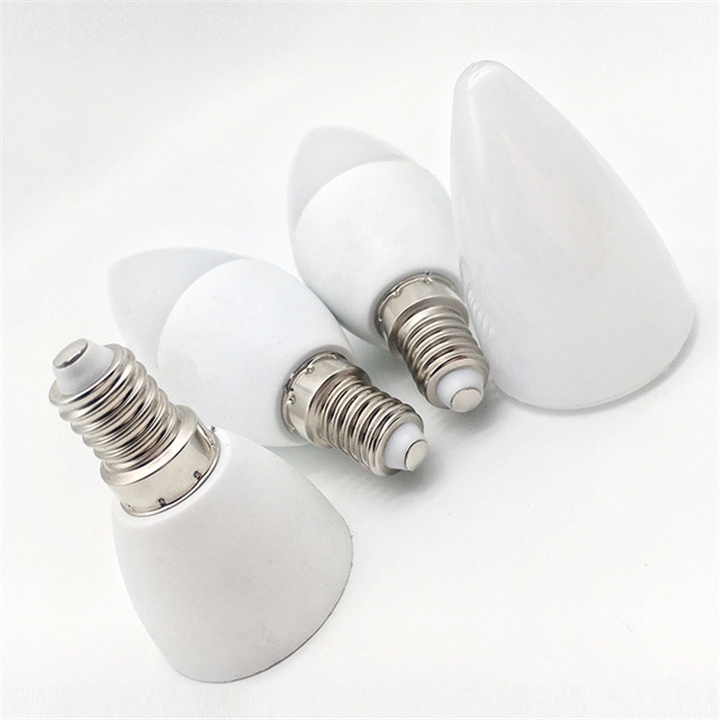 LED Torpedo Tip Chandelier Light Bulb, 3W 5W 7W Plastic Decorative Candelabra LED Bulbs, E27 E14 Base Bent Tip Light Bulb