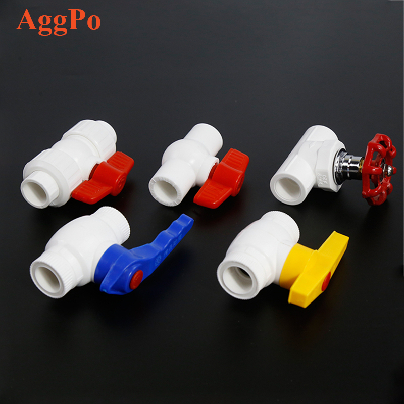 Pvc Ball Valve White Plastic Red T-handle Water Shut-off Fip Ball Valve Full Port Faucet Water Switching Cutting Valve