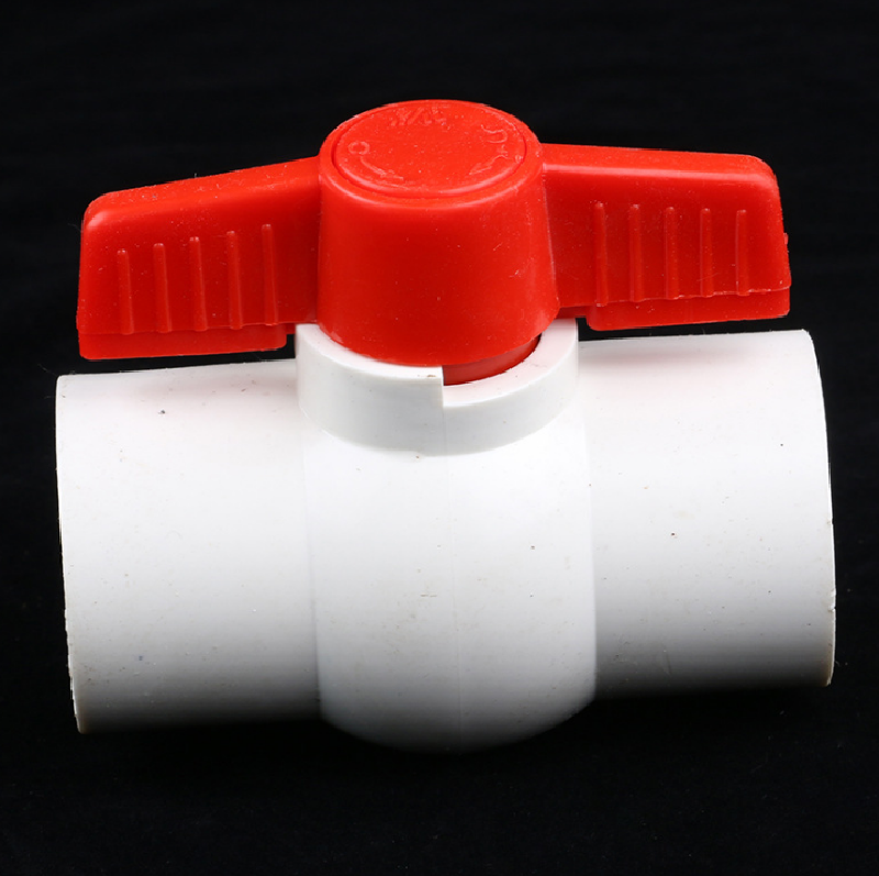 Pvc Ball Valve White Plastic Red T-handle Water Shut-off Fip Ball Valve Full Port Faucet Water Switching Cutting Valve