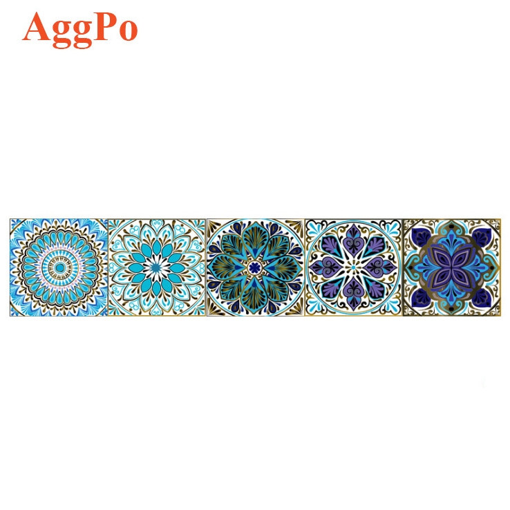 Mandala Wall Tile Peel and Stick Wallpaper, Rectangle Kitchen Backsplash have Several Size and Pattern for Option