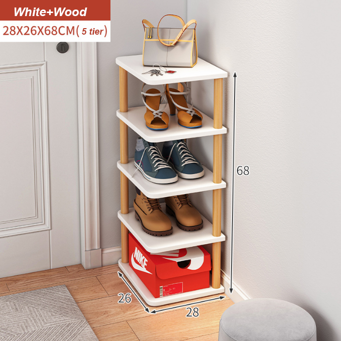 Shoe Stand Tall Shoe Rack, Stackable and Narrow Vertical Shoe Rack for Small Spaces Like Corner Bedroom and Entraway