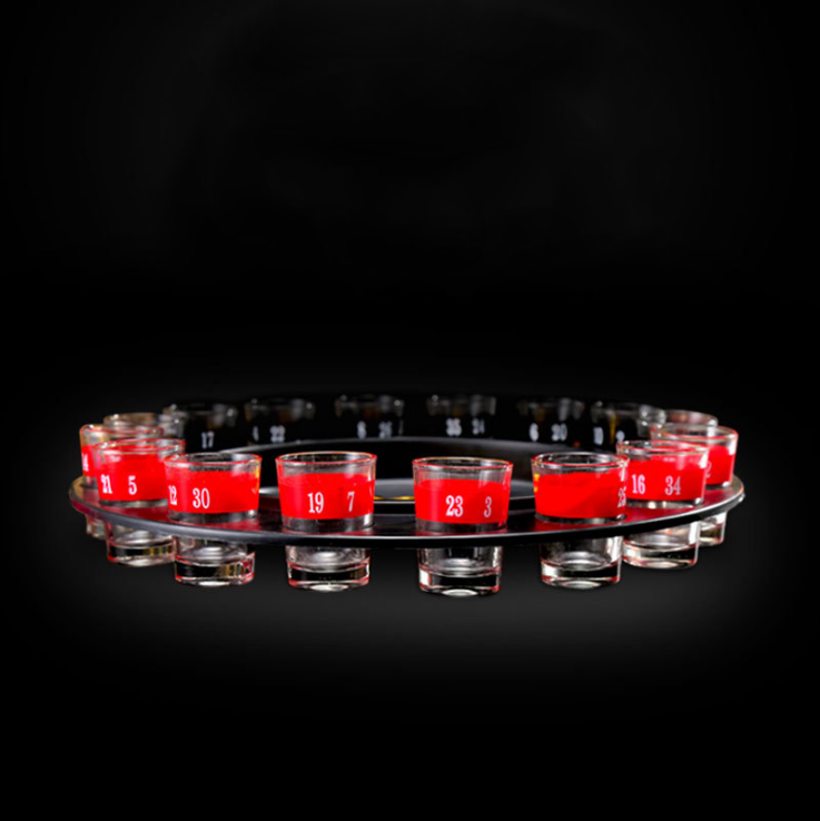 Drinking Shot Glass Roulette Game-Casino Style-16 Shot Glasses Included, Drinking Game Set