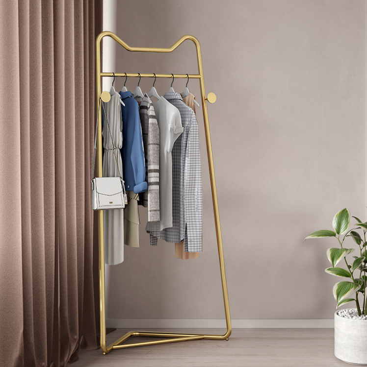 Hanging Clothes Rack for Small Spaces and Rooms, Corner Clothes Rack with Triangle Base, Space Saving