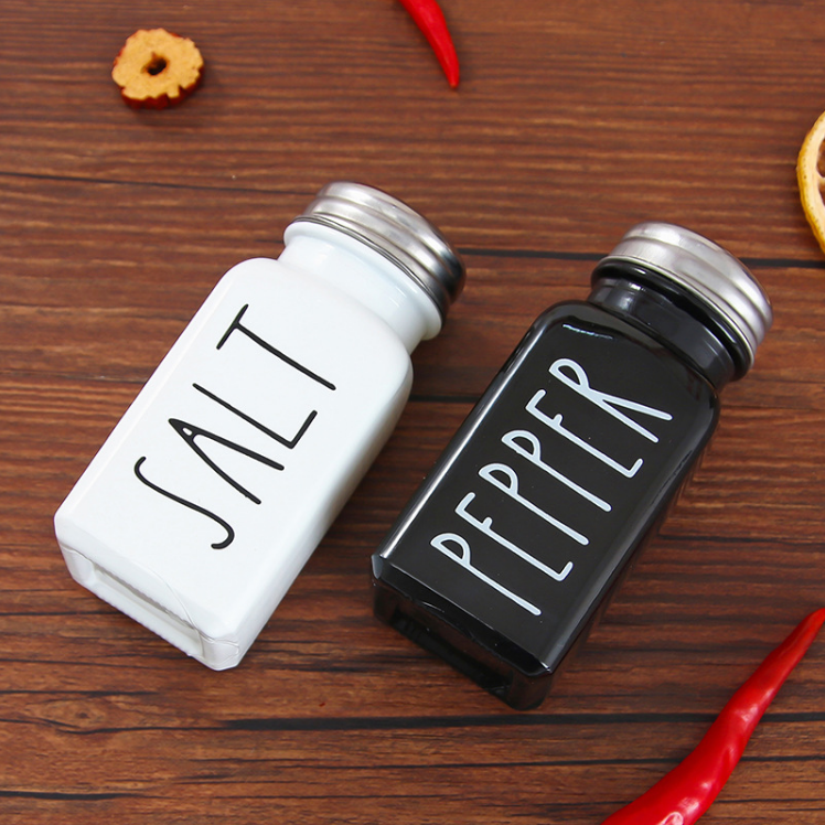 Salt and Pepper Shaker with Hinged Lid Lunch Bag Camping Picnic Moisture Proof Spice Dispenser Set of 2