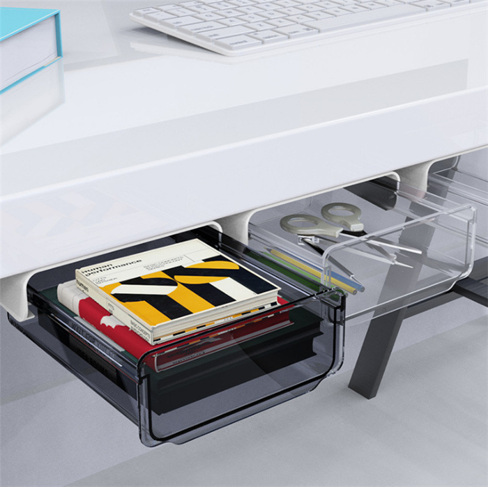 Desk Pencil Drawer Organizer, Self-Adhesive Under Desk Storage Drawer, Office Supplies Organizer