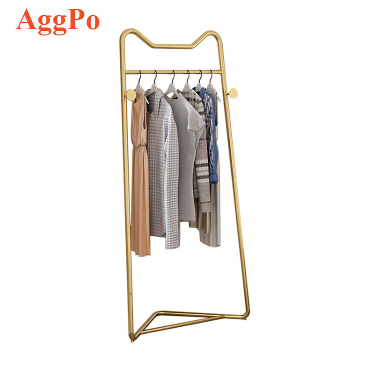 Hanging Clothes Rack for Small Spaces and Rooms, Corner Clothes Rack with Triangle Base, Space Saving