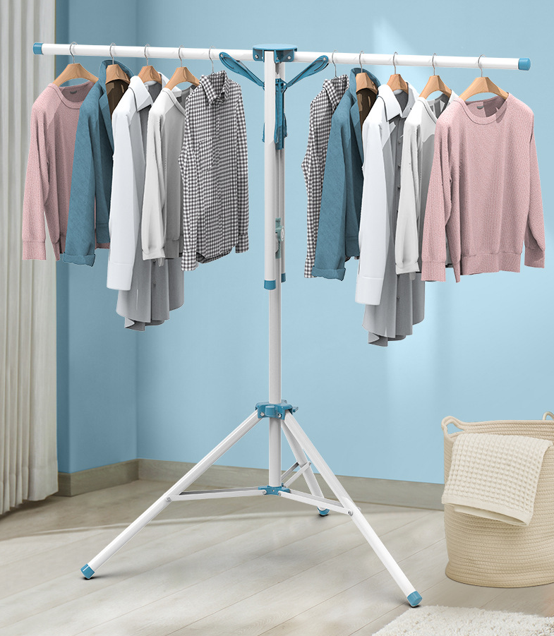 Tripod Clothes Drying Rack, Folding Laundry Dryer Hanger Compact Storage Steel for Indoor Outdoor