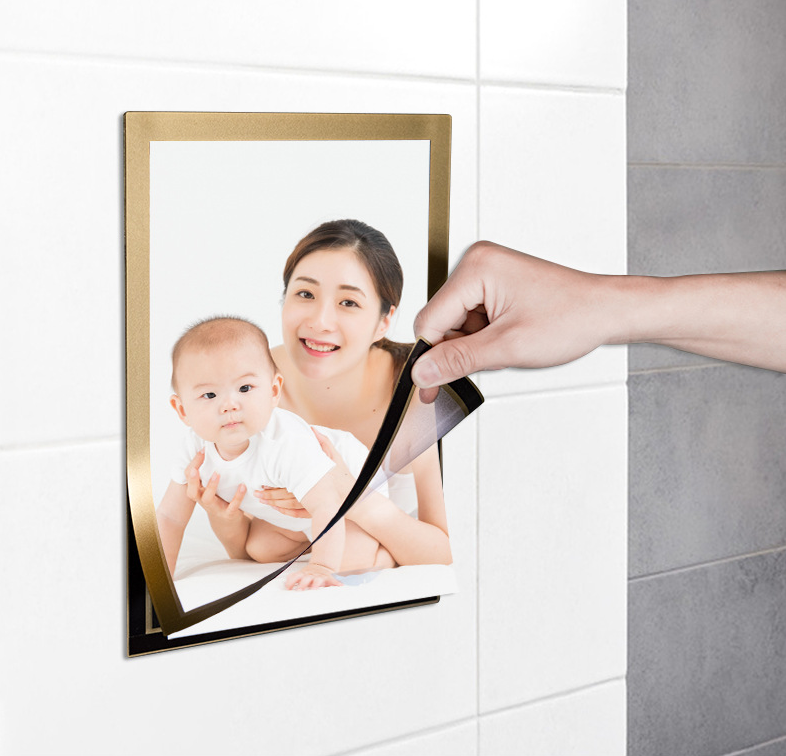 Reusable Plastic Picture Frames with Back Adhesive, Soft Magnetic Frame ...