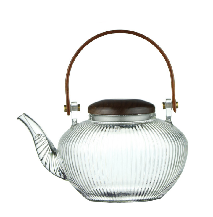 Home Kitchen High and Low Temperature Resistant Glass Tea Kettle, Handmade High Borosilicate Glass Teapot, Tea Jar Set