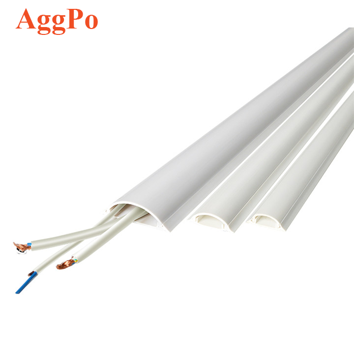 Self-Adhesive D Channel Plastic Flame Retardant Cord Cover, D Line Half Round Home Office PVC Cable Hider, White Cable Trunking