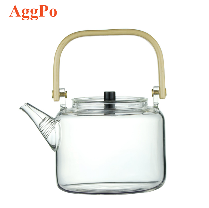 Home Kitchen High and Low Temperature Resistant Glass Tea Kettle, Handmade High Borosilicate Glass Teapot, Tea Jar Set