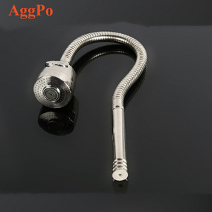 304 stainless steel flexible gooseneck faucet, universal rotating brushed explosion-proof high temperature hose faucet