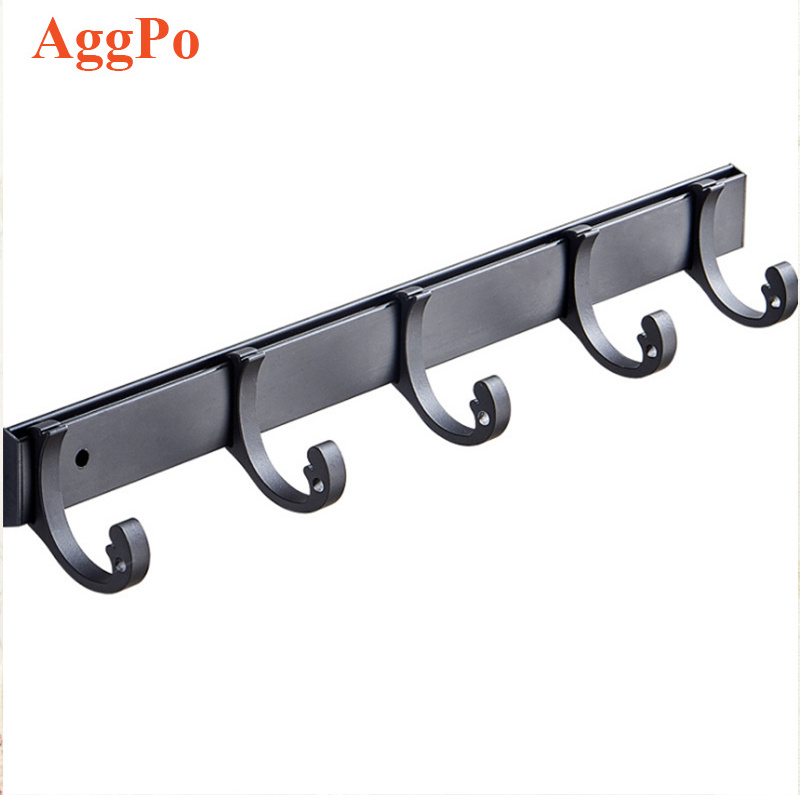 Coat Rack Wall Mounted - 8 Metal Hooks, Heavy Duty, Metal Coat Hook Rail for Coat Hat Towel