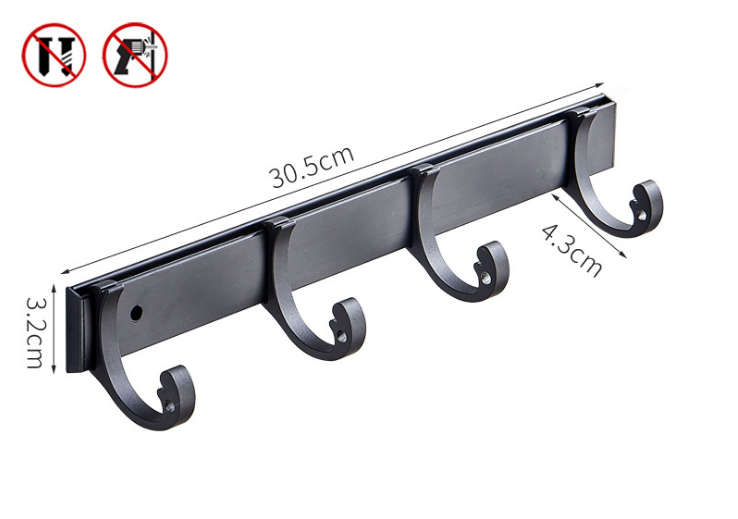 Coat Rack Wall Mounted - 8 Metal Hooks, Heavy Duty, Metal Coat Hook Rail for Coat Hat Towel