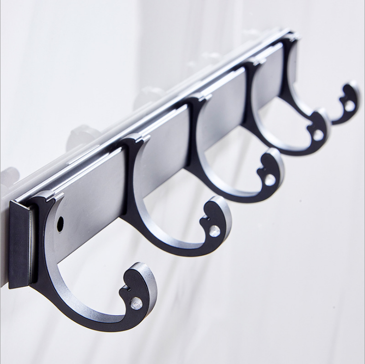 Coat Rack Wall Mounted - 8 Metal Hooks, Heavy Duty, Metal Coat Hook Rail for Coat Hat Towel