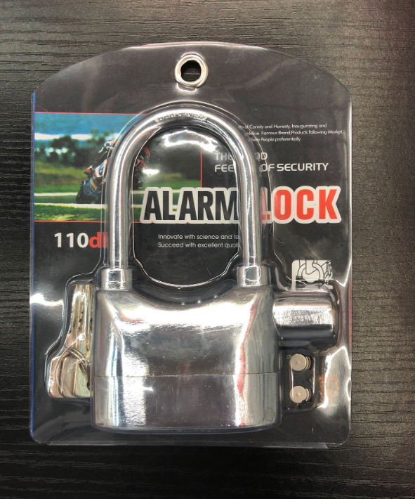 Universal Alarm Padlock for Bicycle Motorcycle Door Gate Bike Shed Bolt Chain Lock 110db Siren Heavy Duty Security Alarm Lock