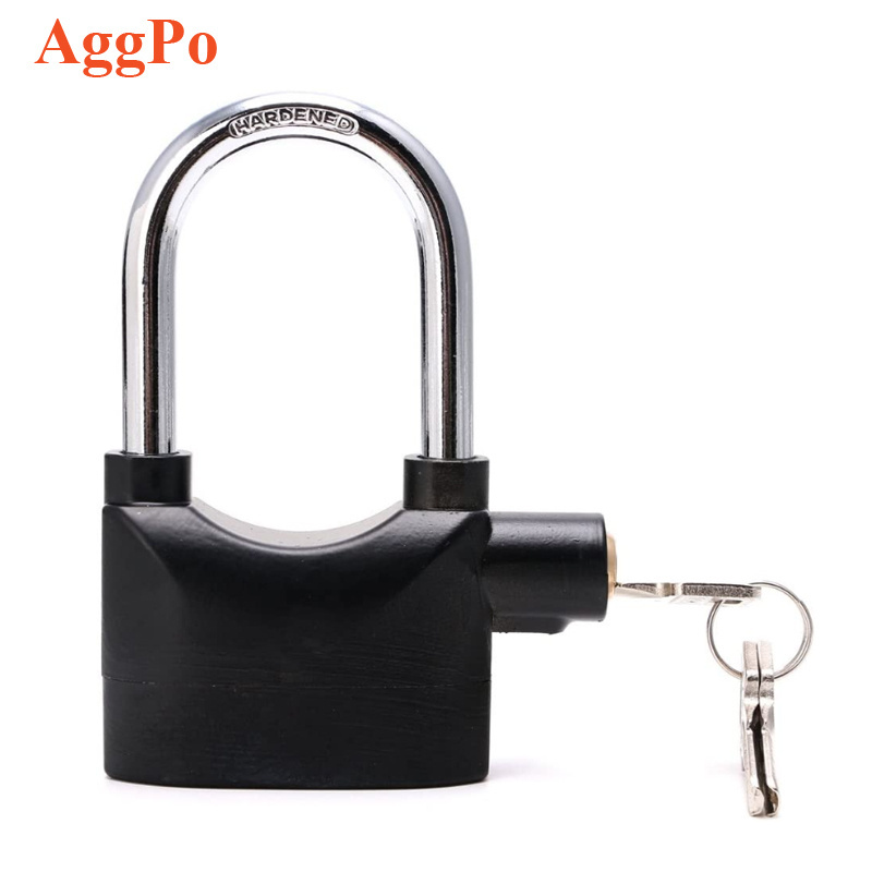 Universal Alarm Padlock for Bicycle Motorcycle Door Gate Bike Shed Bolt Chain Lock 110db Siren Heavy Duty Security Alarm Lock