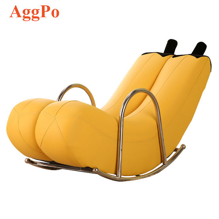 Lounger Banana Rocking Chair, Lazy Sofa with Stable Shaking, Recliner Rocking Chairs Single Steel Armchair