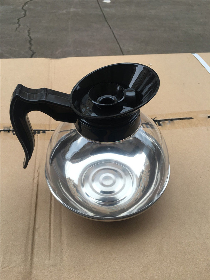 Coffee Decanter Pot with Stainless Steel Base Drinking Water Pot Coffee Carafe with Plastic Handle for Home and Store Use