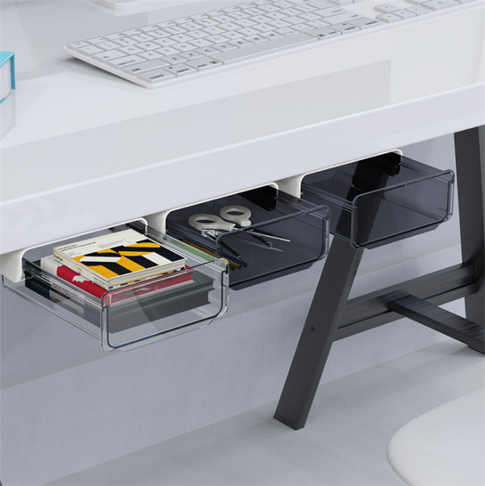 Desk Pencil Drawer Organizer, Self-Adhesive Under Desk Storage Drawer, Office Supplies Organizer