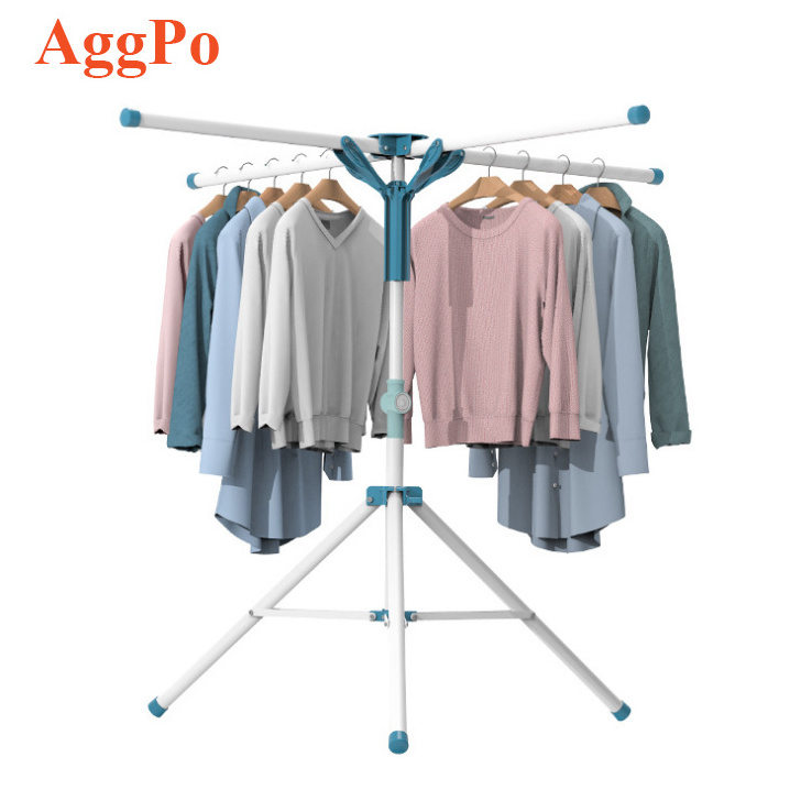 Tripod Clothes Drying Rack, Folding Laundry Dryer Hanger Compact Storage Steel for Indoor Outdoor