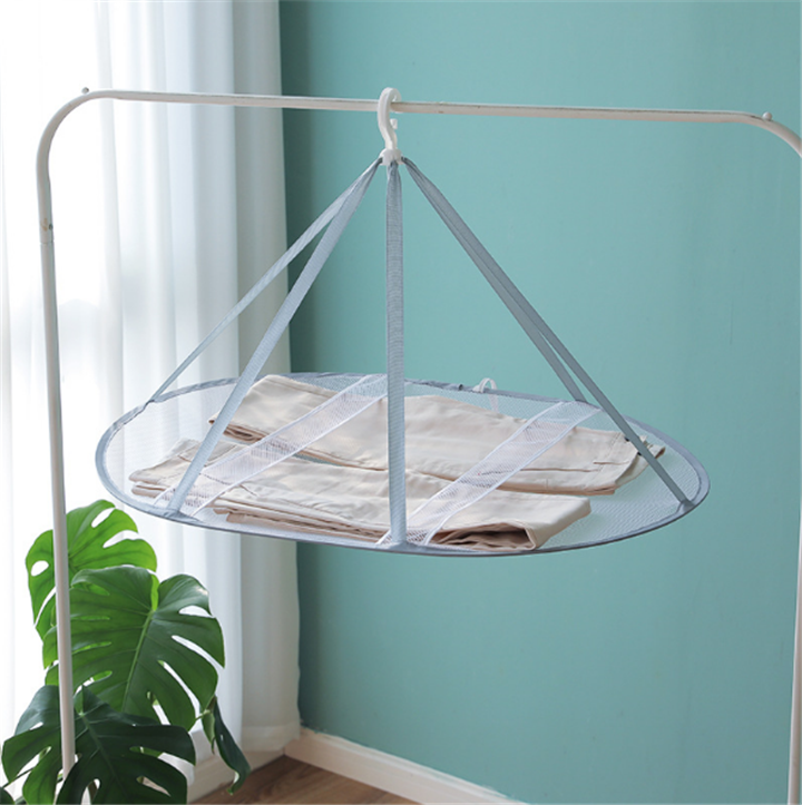 Clothes Hanging Dryer, Double-Layer Foldable Sweater Drying Basket Racks Hanging Clothes Laundry Net Mesh Basket Dryer Net