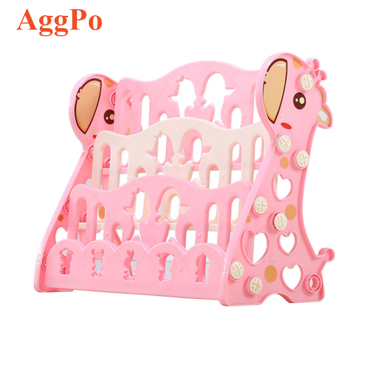 Cartoon Giraffe Children Furniture Storage bookcase Rack,Deer Children Plastic Bookshelf, Kindergarten Kids Book Display Shelf