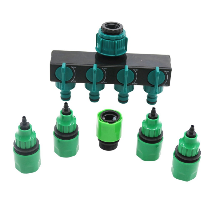 Water splitter valve irrigation faucet pipe hose connector 4 way adjustable valve for tap garden outdoor dispenser