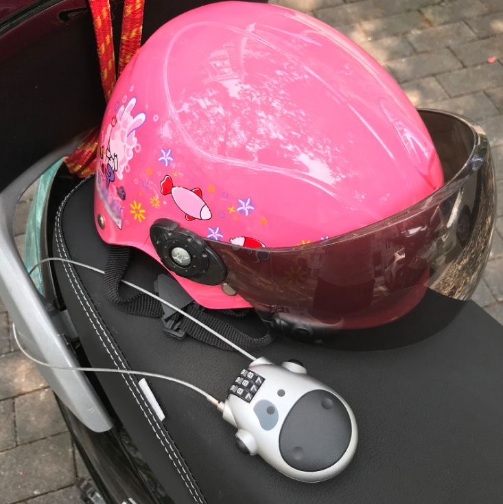 Telescopic Wire Rope Steel Cable Code Lock Anti-theft Motorcycle Helmet Suitcase Password Lock Cute Retractable Wire Padlock