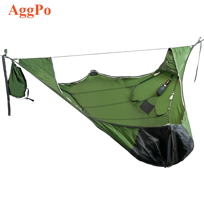 Family outdoor camping portable multi - person hammock tear - proof mosquito - proof flat hammock climbing resident sleeping bag