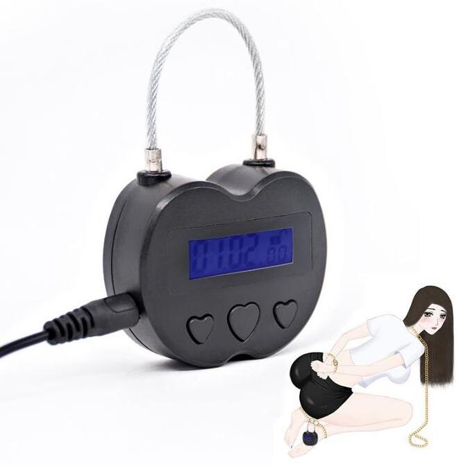 Metal Timer Padlock LCD Display Multi-Function Electronic Time 99 Hours Max Timing USB Rechargeable Timer Lock Heart-shaped