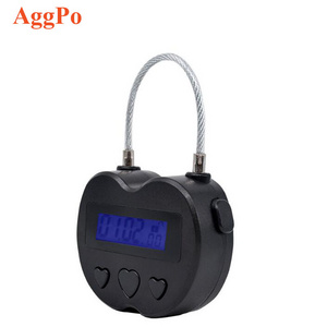 Metal Timer Padlock LCD Display Multi-Function Electronic Time 99 Hours Max Timing USB Rechargeable Timer Lock Heart-shaped