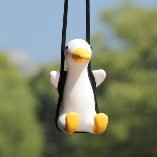 Car Accessories Of Sitting Duck Car Pendant Hanging Swing For Car Rear View Mirrior Accessories for Boyfriend Birthday gift