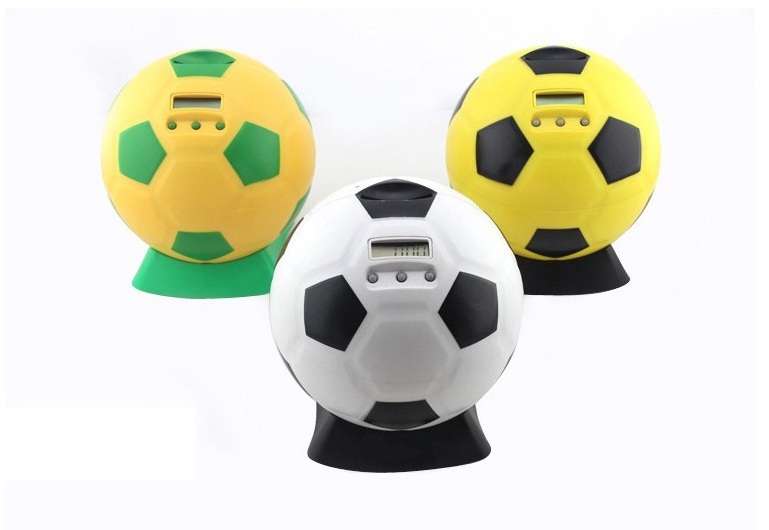 Electronic Counting Coin Bank Digital Plastic Money Saving  Piggy Bank Battery Power Children Football Shape Money Boxes Counter