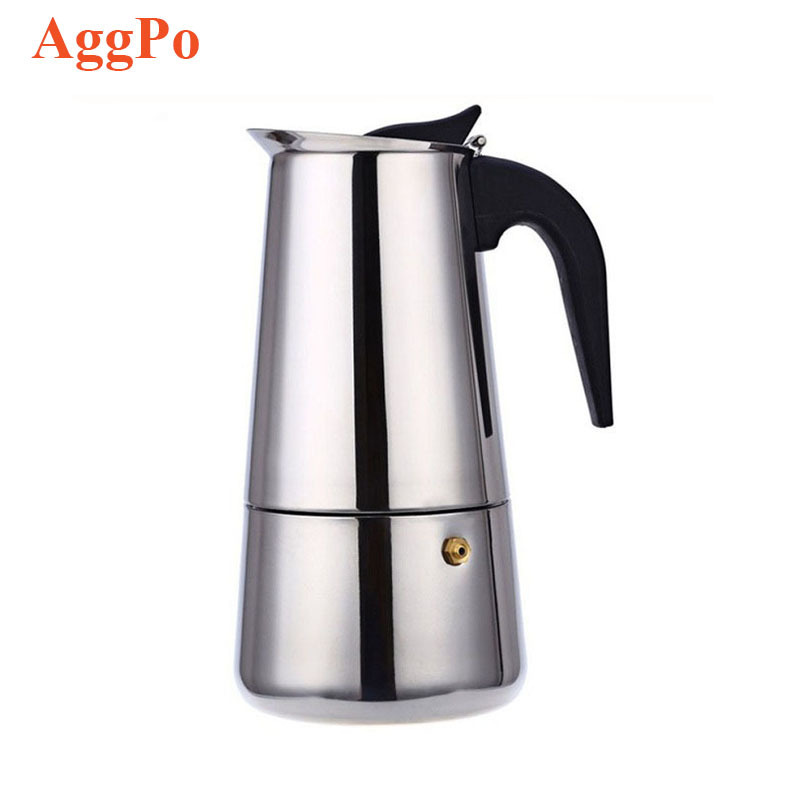 Moka Pot Stainless Steel Portable 2/4/6/9 Cup Induction Cooker Gas Coffee Pot Manual Stove Top Espresso Coffee Maker