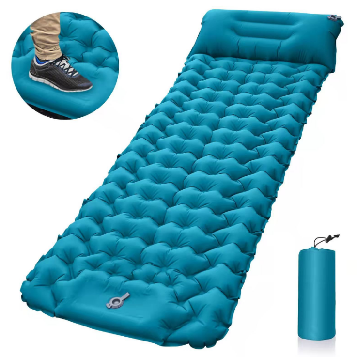 Self inflatable sleeping bed with built-in pump portable camping travel mattress air pad waterproof TPU super-light hammock