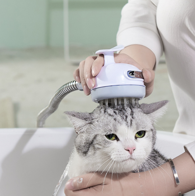 Pet massage high pressure shower head modes adjustable sprayer with ON/OFF switch for dog cat