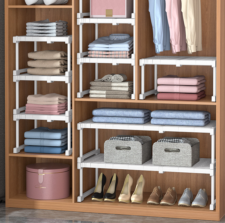 Extendable closet organizer rack kitchen cabinet adjustable storage shelf beneath sink under basin wardrobe cupboard shoe rack