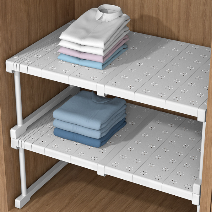 Extendable closet organizer rack kitchen cabinet adjustable storage shelf beneath sink under basin wardrobe cupboard shoe rack