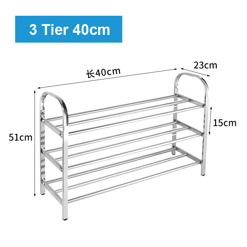 Stainless Steel Shoe Rack Storage Shelf for Bedroom, Closet, Entryway, Dorm Room Multi-layer for Optional