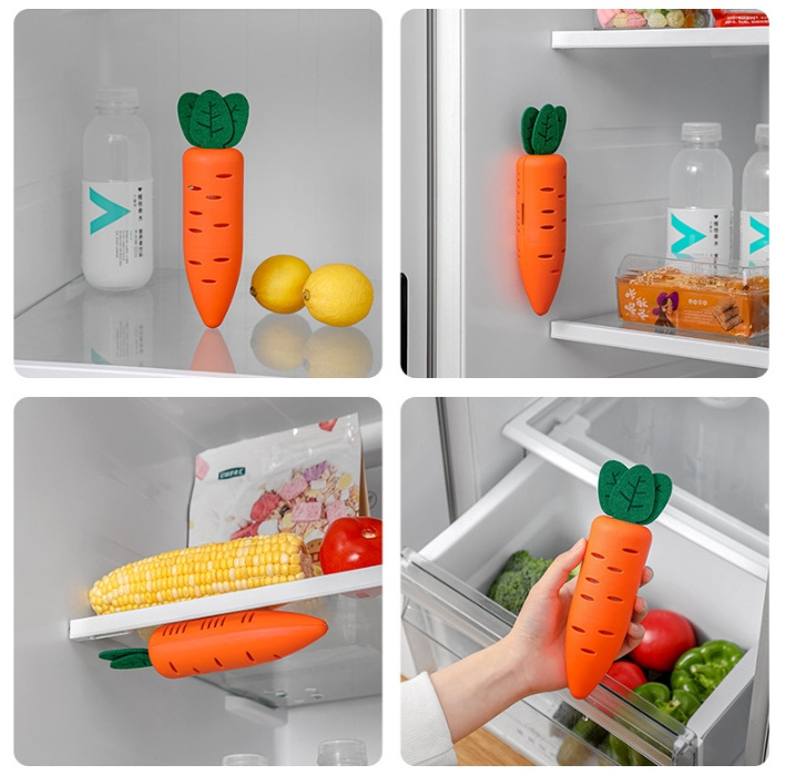 Carrot refrigerator deodorizer box activated bamboo charcoal bag wall mounted purified air carbon box