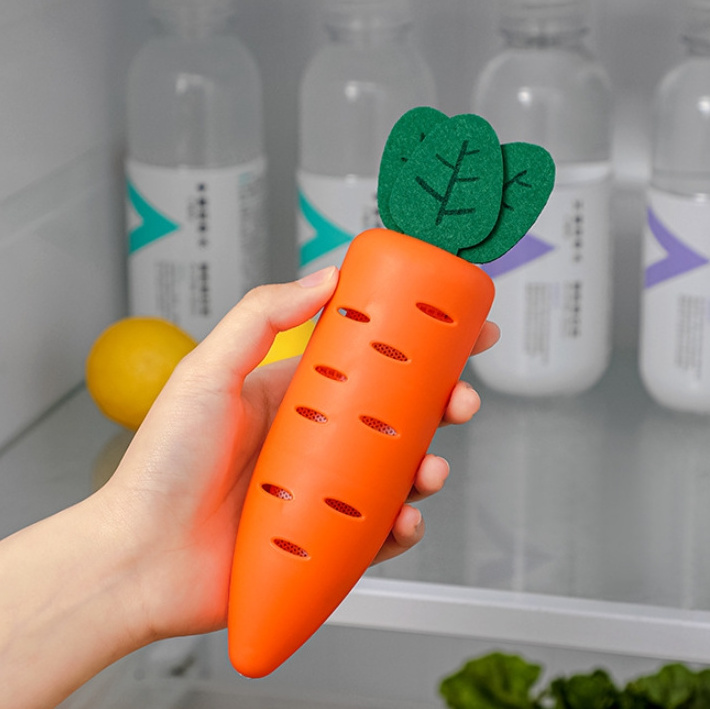 Carrot refrigerator deodorizer box activated bamboo charcoal bag wall mounted purified air carbon box