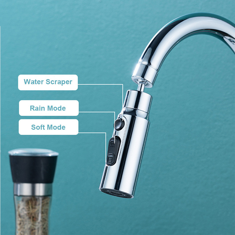 3 Modes Faucet Extender for Kitchen and Bathroom Sink Swivel Faucet Sprayer Attachment Universal Splash Filter