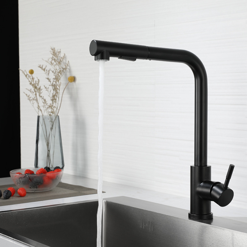 L Shape Kitchen Faucets with Pull Down Sprayer, Bar Sink Faucet Stainless Steel Modern Sink Faucet for Laundry and Kitchen