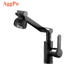 Swivel Bathroom Faucet Lavatory Basin Sink Faucet 1 Handle Aerator Spout Rotating Arm Splash Filter 2 Water Outlet Modes